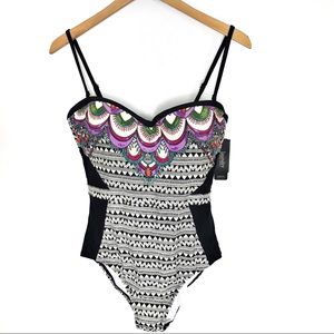 Laundry By Shelli Segal Multicolor Patterned One Piece Swimsuit